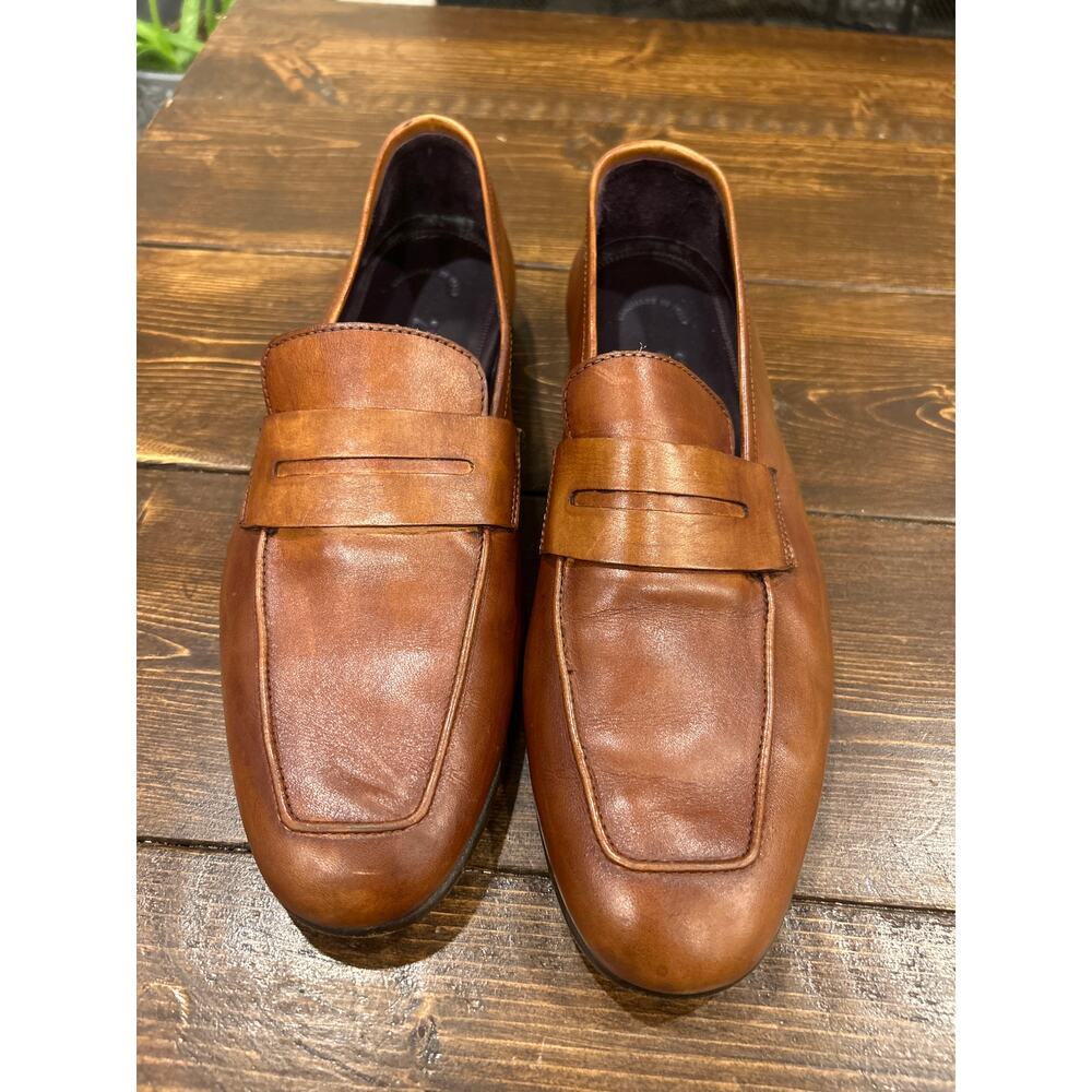 Zelli Tippa Italian Calfskin Penny Loafers Cognac (15-750-CGN)Size  9